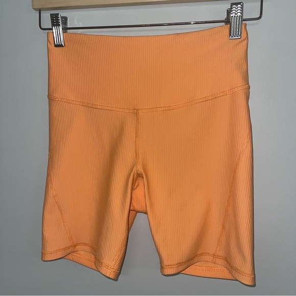 Champion x Urban Outfitters Ribbed Bike Short Size Small Bright Orange 5" Inseam - Picture 4 of 11